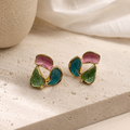 Color Petal Stud Earrings