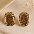 Golden Raffia Stud Earrings