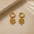 Golden Clover Hoop Earrings