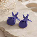 Violet Shell Flower Earrings