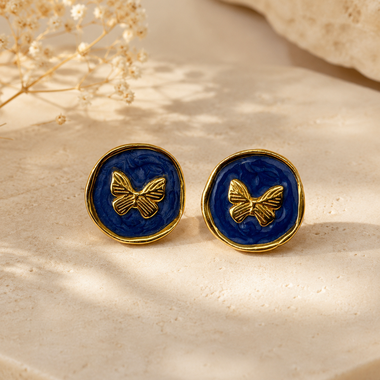 Midnight Butterfly Stud Earrings