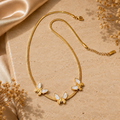 Pearl Butterfly Trio Necklace