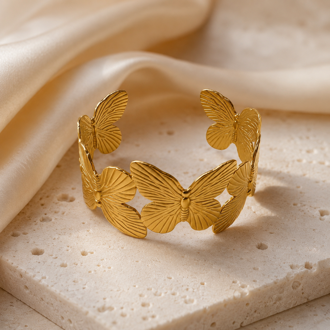 Golden Butterfly Cuff Bracelet