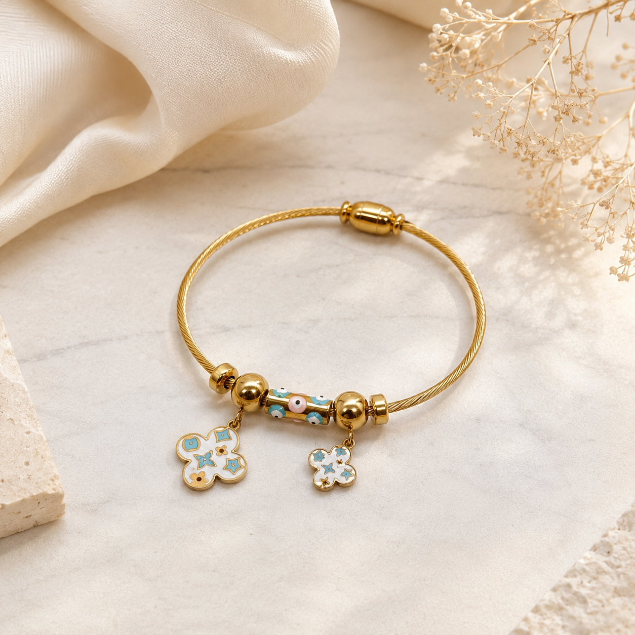 Nazar Clover Charm Bracelet