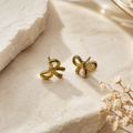Golden Bow Stud Earrings