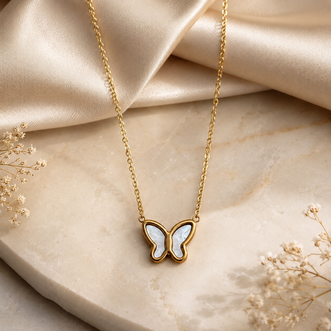 Pearl Wing Butterfly Necklace