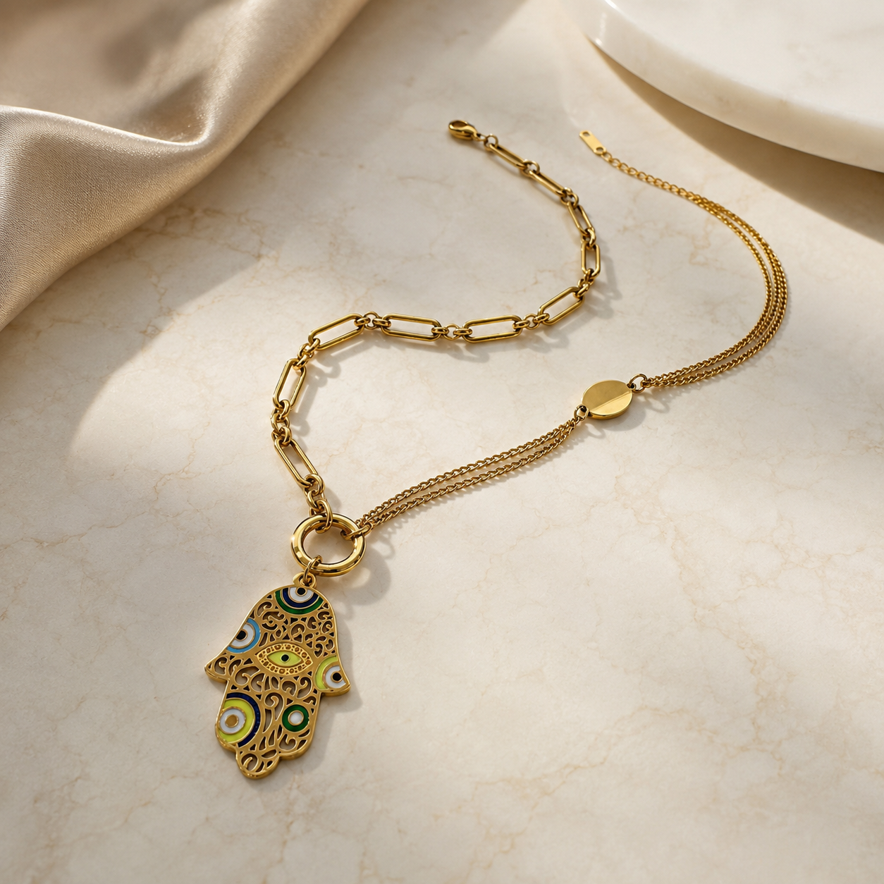 Golden Hamsa Necklace