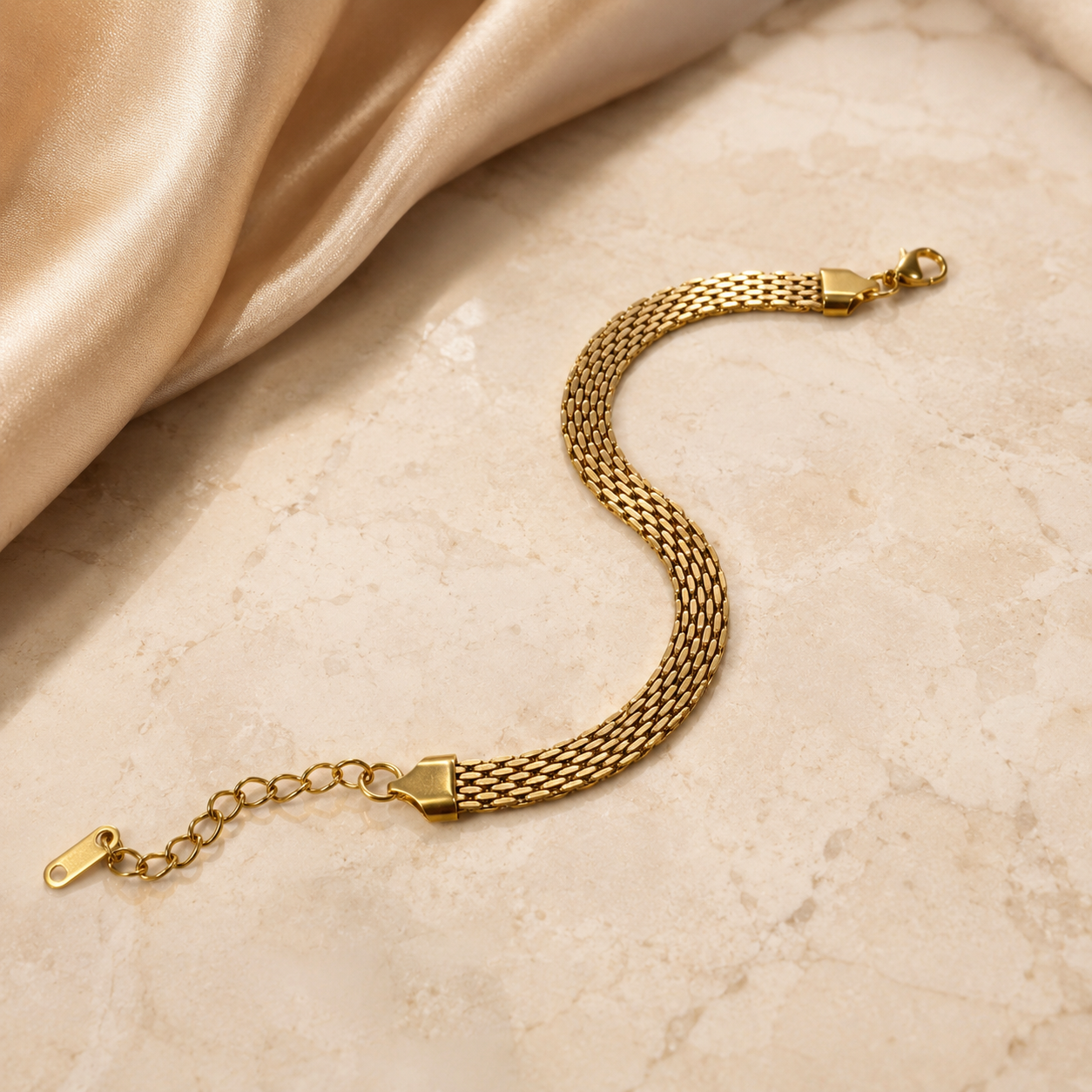 Golden Silk Mesh Bracelet